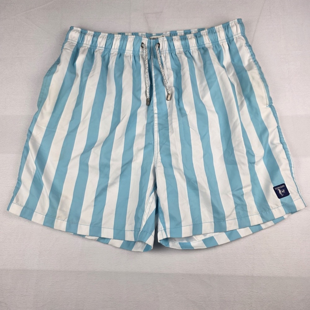 Endless Summer Swim Trunk Mens Size XXL Blue White Striped Bottoms‎